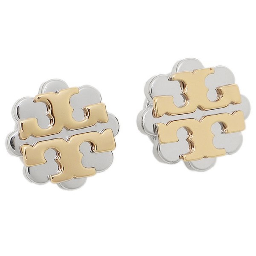 Tory Burch two-toned emblem earrings